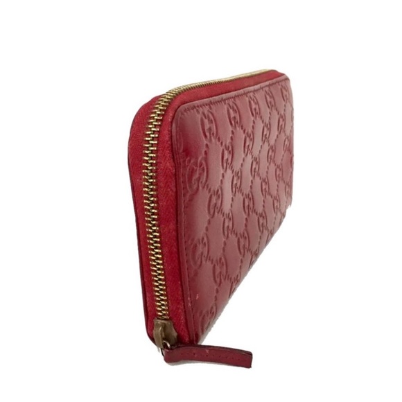 Guccissima GUCCI GG Logo Bifold Red Leather Wallet - Picture 4 of 8